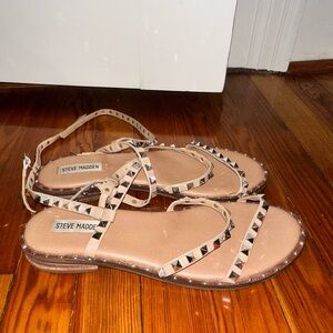 Steve Madden Tan Studded Sandals